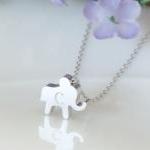Personalized initial elephant necklace