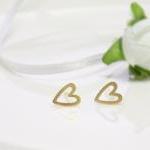 Open heart earring in gold -silver post