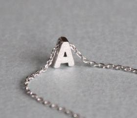  Tiny initial A necklace, personalized necklace, initial jewelry