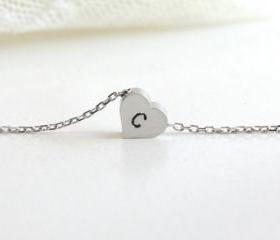  Personalized initial heart necklace, initial jewelry