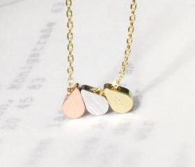 Three rain drop necklace, dainty jewelry