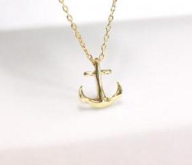  Tiny Anchor Necklace, dainty jewelry